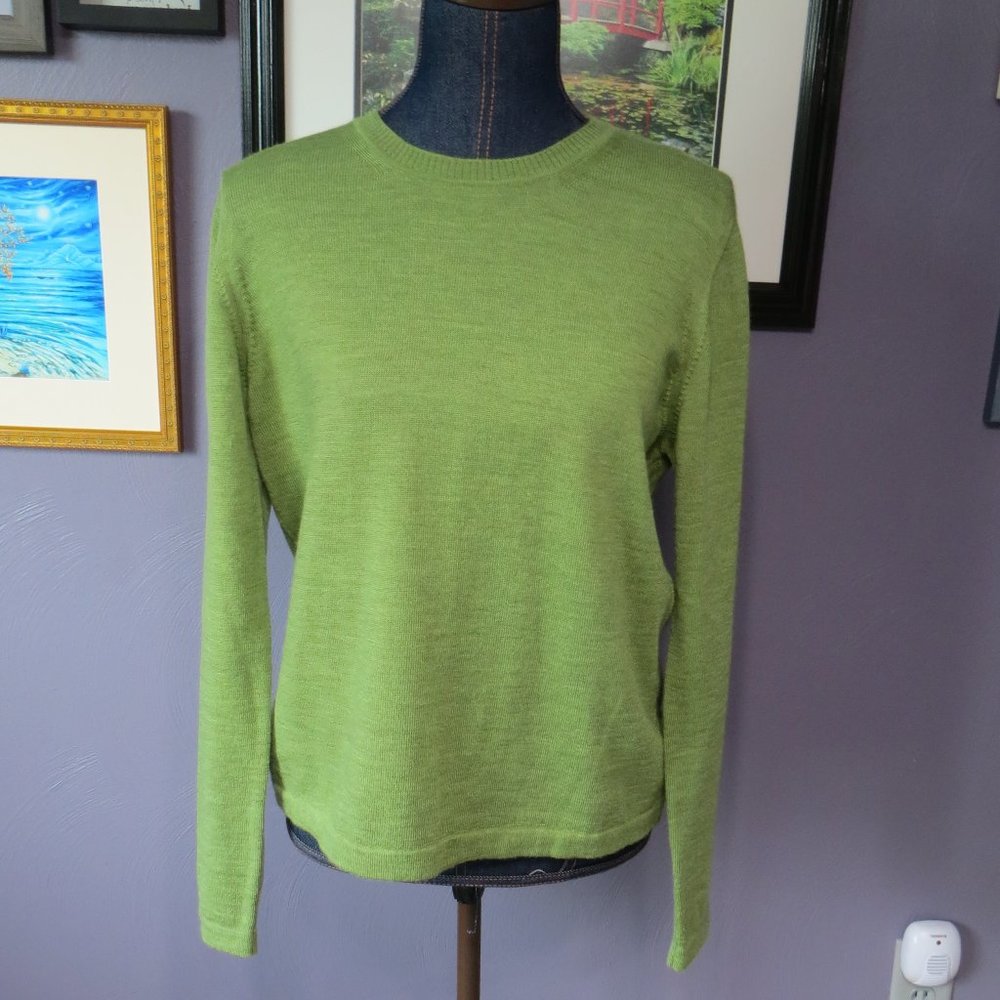 Annalaura Italian Merino Wool Sweater Sage Green L